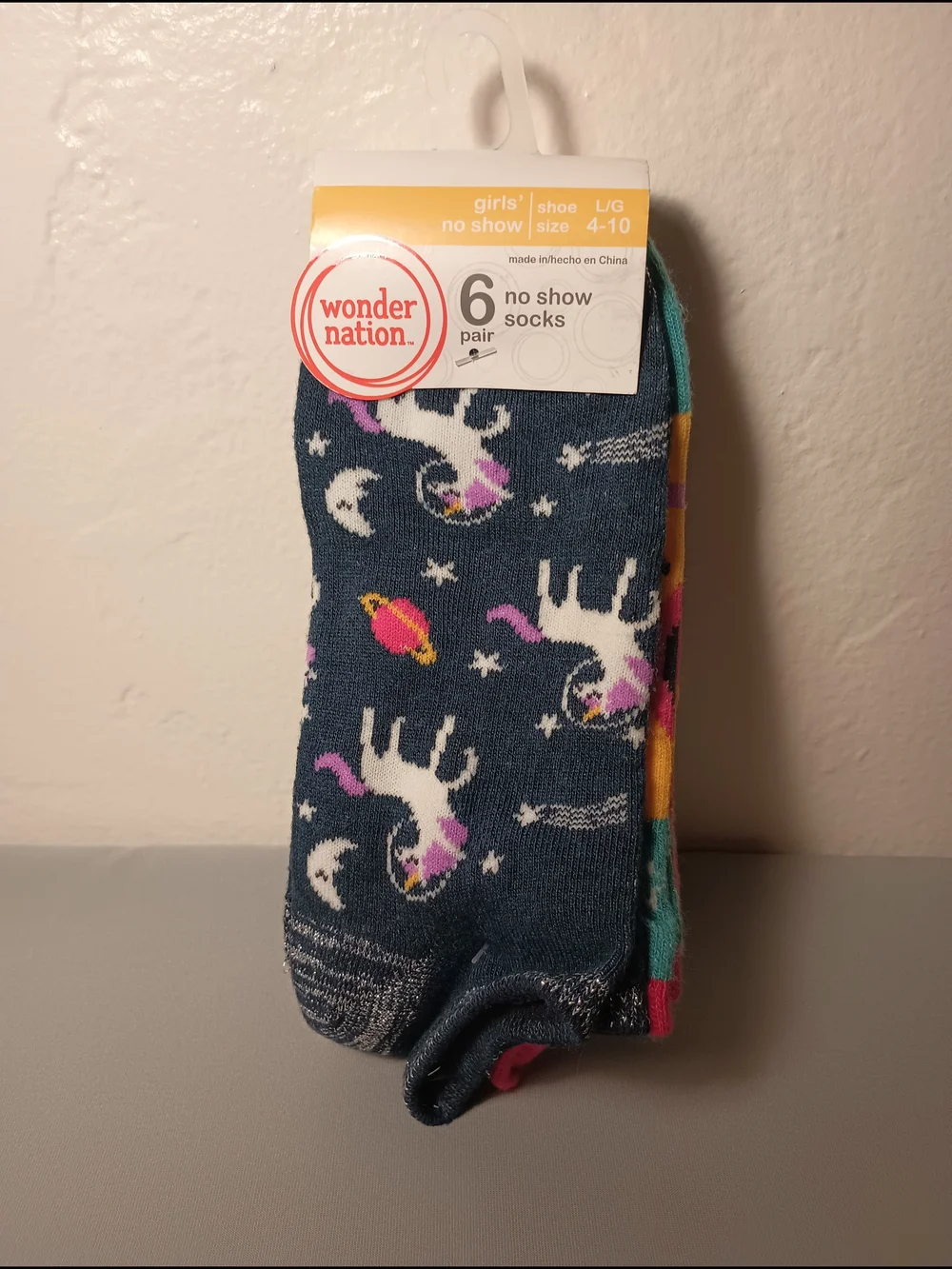 Wonder Nation Girls' No Show Socks